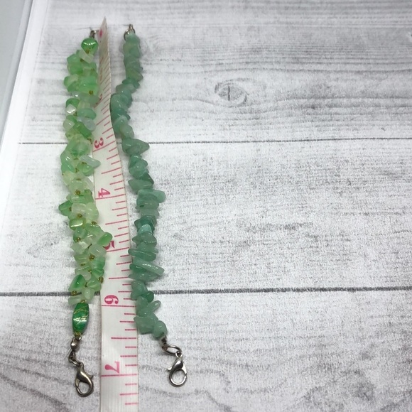 Bundle lot 2 natural green stone/gemstones artisan bracelets - Picture 6 of 6